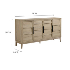 Sinya Light Oak 4-Door Sideboard - Ornate Home