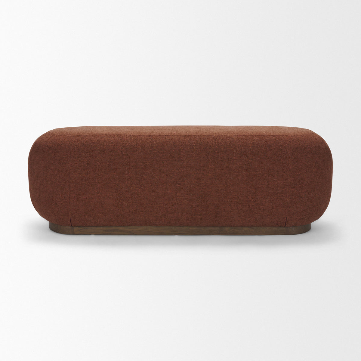 Siren Burgundy/Brown Fabric Ash Wood Oblong Bench - Ornate Home