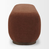 Siren Burgundy/Brown Fabric Ash Wood Oblong Bench - Ornate Home