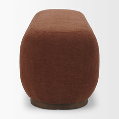 Siren Burgundy/Brown Fabric Ash Wood Oblong Bench