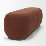 Siren Burgundy/Brown Fabric Ash Wood Oblong Bench - Ornate Home