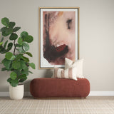 Siren Burgundy/Brown Fabric Ash Wood Oblong Bench - Ornate Home