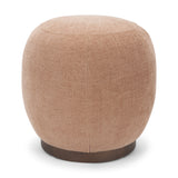 Siren Sienna/Brown Fabric Ash Wood Round Accent Stool - Ornate Home