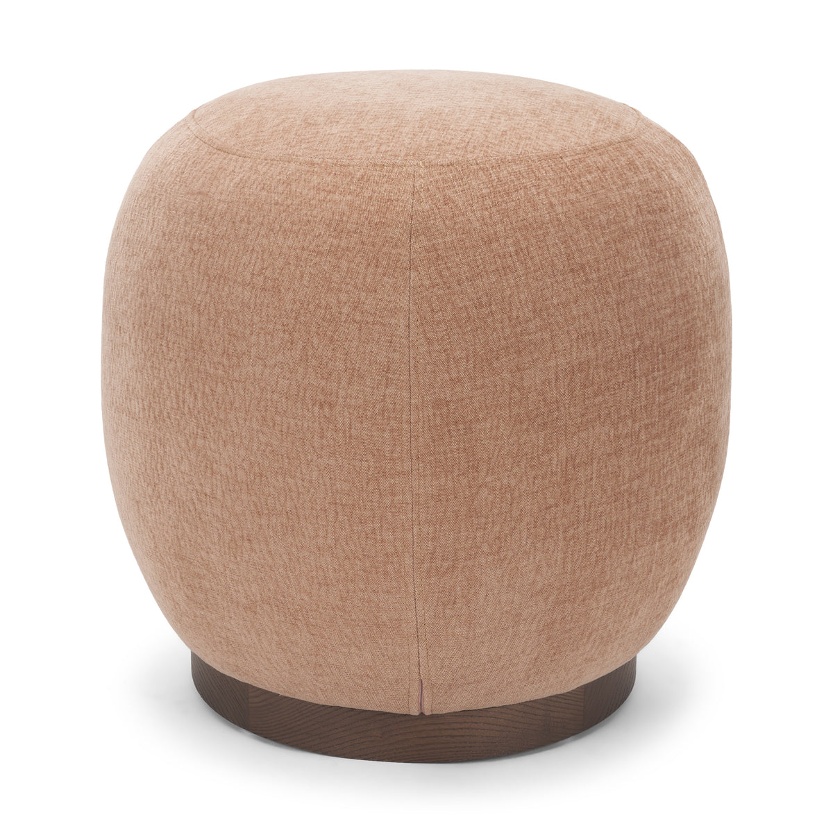 Siren Sienna/Brown Fabric Ash Wood Round Accent Stool - Ornate Home