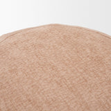 Siren Sienna/Brown Fabric Ash Wood Round Accent Stool - Ornate Home