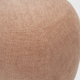 Siren Sienna/Brown Fabric Ash Wood Round Accent Stool - Ornate Home