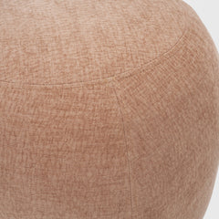 Siren Sienna/Brown Fabric Ash Wood Round Accent Stool - Ornate Home