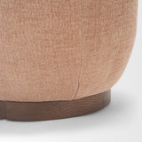 Siren Sienna/Brown Fabric Ash Wood Round Accent Stool - Ornate Home