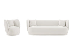 Siri 2 Piece Sofa and Accent Chair Set in Cream - Ornate Home