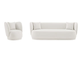 Siri 2 Piece Sofa and Accent Chair Set in Cream - Ornate Home