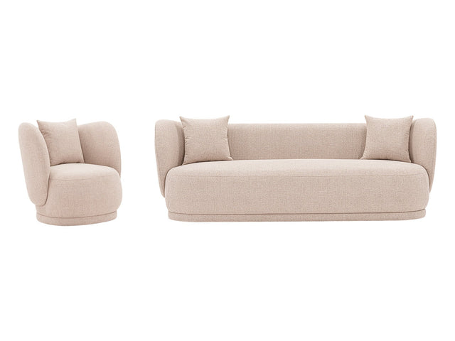 Siri 2 Piece Sofa and Accent Chair Set in Wheat - Ornate Home