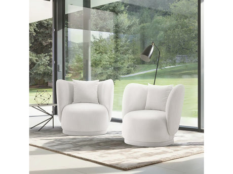 Siri Accent Chair in Cream (set of 2) - Ornate Home