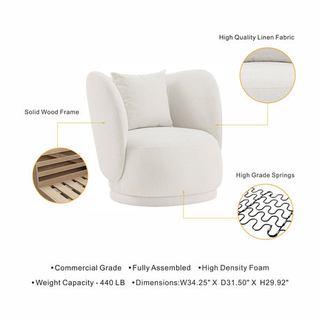 Siri Accent Chair in Cream (set of 2) - Ornate Home