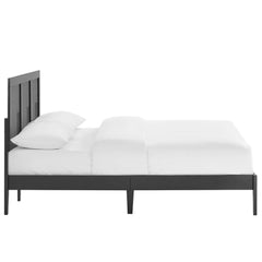 Sirocco Black Rattan and Wood Full Platform Bed - Ornate Home