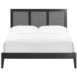 Sirocco Black Rattan and Wood Full Platform Bed - Ornate Home