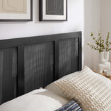 Sirocco Black Rattan and Wood Full Platform Bed - Ornate Home