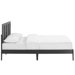 Sirocco Black Rattan and Wood King Platform Bed - Ornate Home