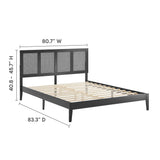 Sirocco Black Rattan and Wood King Platform Bed - Ornate Home