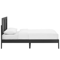 Sirocco Black Rattan and Wood Twin Platform Bed - Ornate Home
