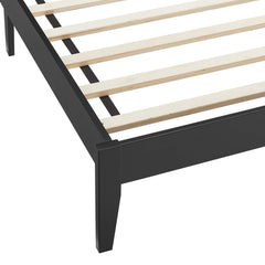 Sirocco Black Rattan and Wood Twin Platform Bed - Ornate Home