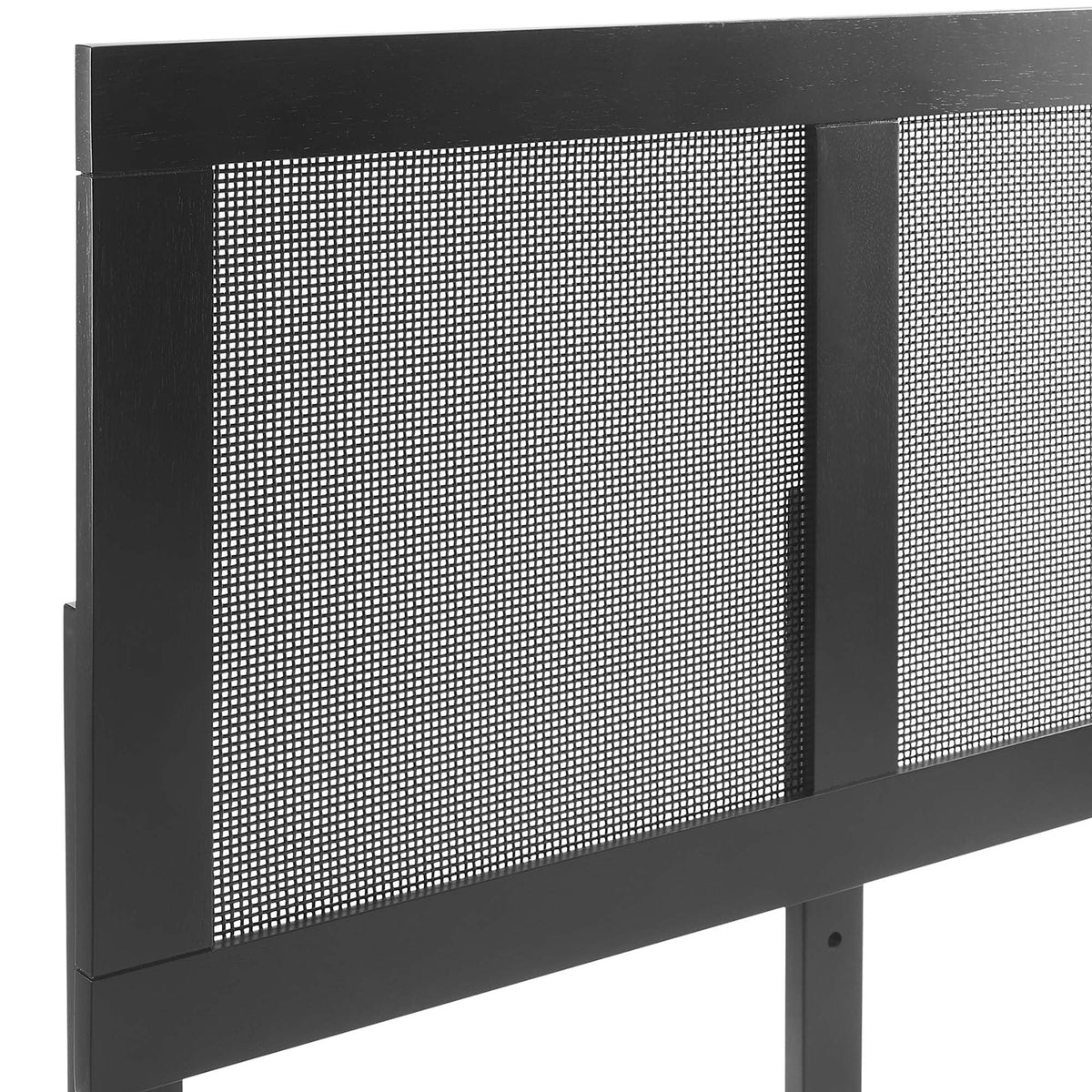 Sirocco Black Rattan and Wood Twin Platform Bed - Ornate Home