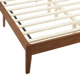 Sirocco Walnut Rattan and Wood Full Platform Bed - Ornate Home