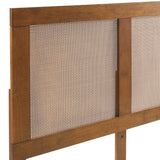Sirocco Walnut Rattan and Wood Full Platform Bed - Ornate Home