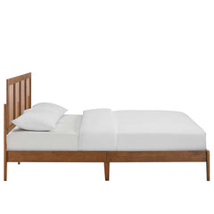 Sirocco Walnut Rattan and Wood King Platform Bed - Ornate Home