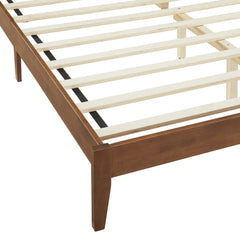 Sirocco Walnut Rattan and Wood King Platform Bed - Ornate Home