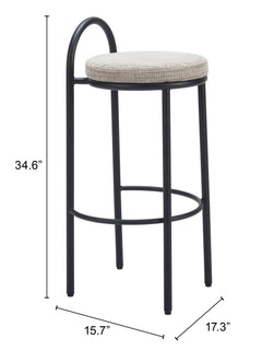 Sisal Beige Tweed Barstool (Set of 2) - Ornate Home