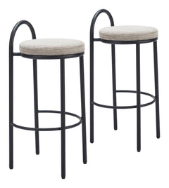 Sisal Beige Tweed Barstool (Set of 2) - Ornate Home