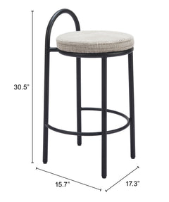 Sisal Beige Tweed Counter Stool (Set of 2) - Ornate Home
