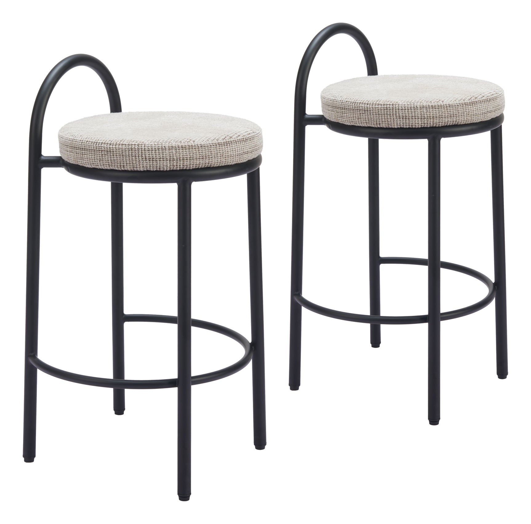 Sisal Beige Tweed Counter Stool (Set of 2) - Ornate Home