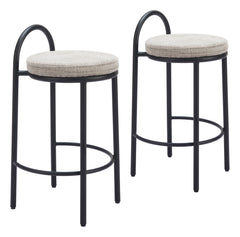 Sisal Beige Tweed Counter Stool (Set of 2) - Ornate Home