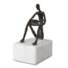 Sit Back Relax And Read Bronze/Brown/White Iron Sculpture - Ornate Home