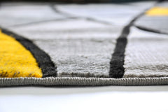Sivas Charcoal Yellow 5' X 8' Area Rug - Ornate Home
