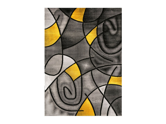 Sivas Charcoal Yellow 5' X 8' Area Rug - Ornate Home