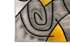 Sivas Charcoal Yellow 5' X 8' Area Rug - Ornate Home