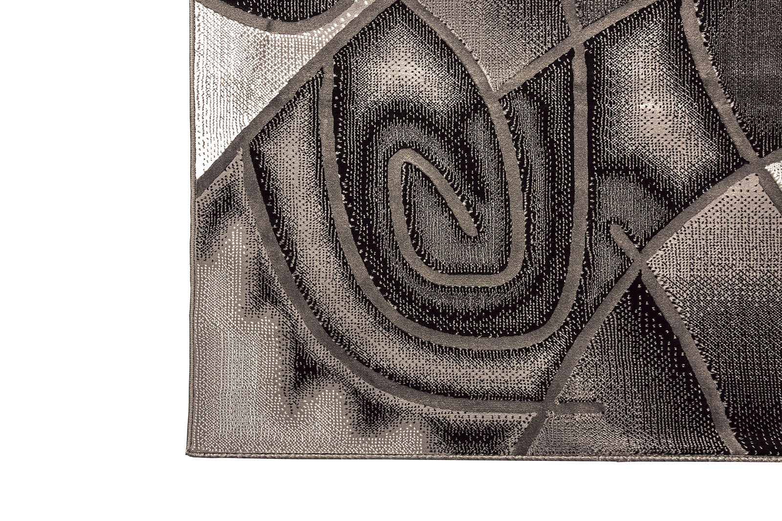 Sivas Gray/Black 7.9' X 10' Area Rug (Abstract Swirl) - Ornate Home