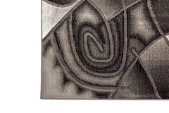 Sivas Gray/Black 7.9' X 10' Area Rug (Abstract Swirl) - Ornate Home