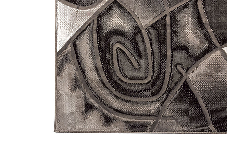 Sivas Gray/Black 7.9' X 10' Area Rug (Abstract Swirl) - Ornate Home