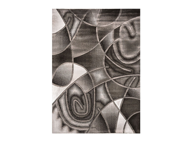 Sivas Gray/Black 7.9' X 10' Area Rug (Abstract Swirl) - Ornate Home