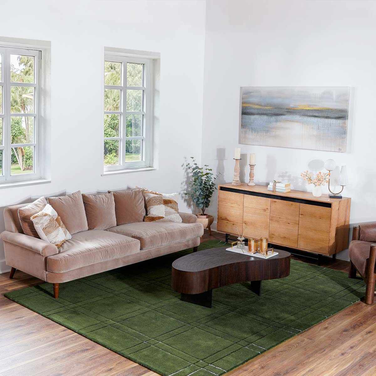 Sixto Green Area Rug - Ornate Home
