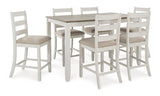Skempton Counter Height White/Light Brown Dining Room Set / 7pc (Online Special Price) - Ornate Home
