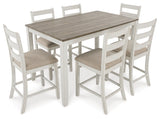 Skempton Counter Height White/Light Brown Dining Room Set / 7pc (Online Special Price) - Ornate Home