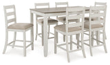 Skempton Counter Height White/Light Brown Dining Room Set / 7pc (Online Special Price) - Ornate Home