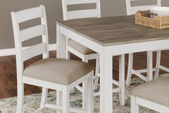 Skempton Counter Height White/Light Brown Dining Room Set / 7pc - Ornate Home