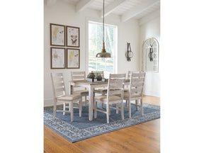 Skempton White/Light Brown Dining Table & Chairs (Set of 7) (Online Special Price) - Ornate Home