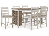 Skempton Two-tone Counter Height Dining Table and 6 Barstools (Online Special Price) - Ornate Home