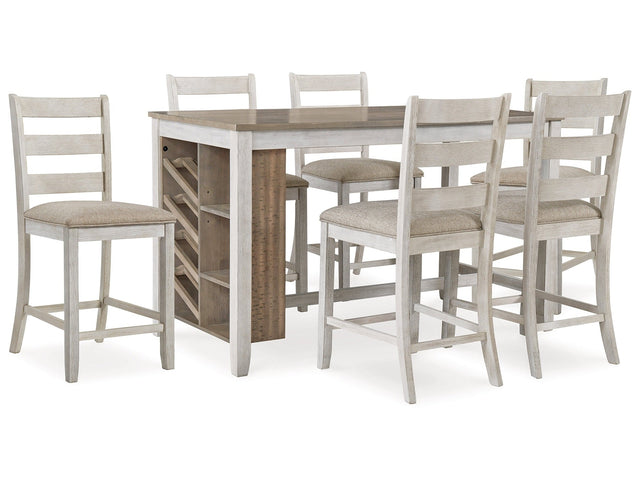 Skempton Two-tone Counter Height Dining Table and 6 Barstools (Online Special Price) - Ornate Home
